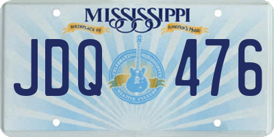 MS license plate JDQ476