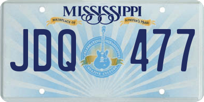 MS license plate JDQ477