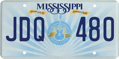 MS license plate JDQ480