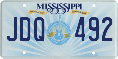 MS license plate JDQ492
