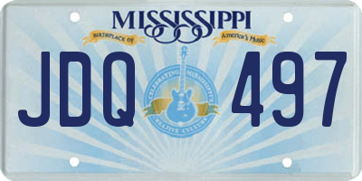 MS license plate JDQ497