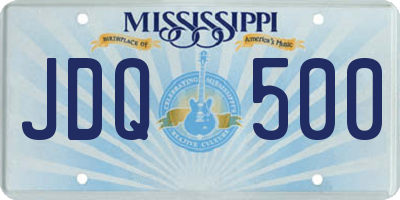 MS license plate JDQ500