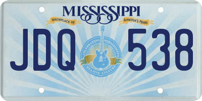 MS license plate JDQ538