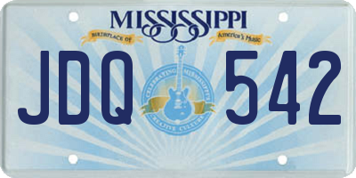 MS license plate JDQ542