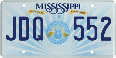 MS license plate JDQ552
