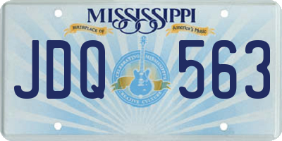 MS license plate JDQ563