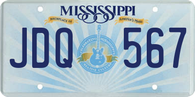 MS license plate JDQ567