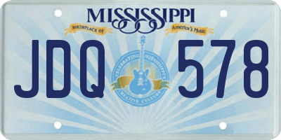 MS license plate JDQ578