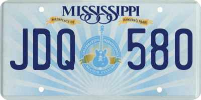 MS license plate JDQ580