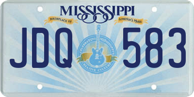 MS license plate JDQ583