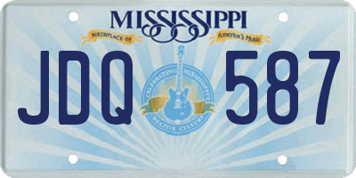 MS license plate JDQ587