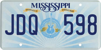 MS license plate JDQ598