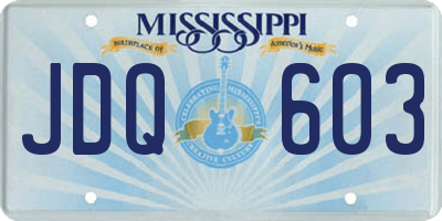 MS license plate JDQ603