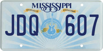 MS license plate JDQ607