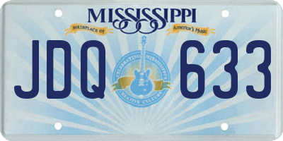 MS license plate JDQ633