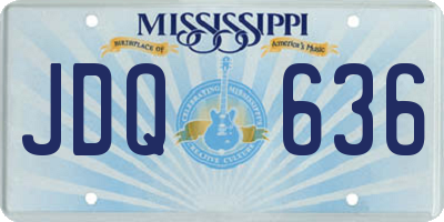 MS license plate JDQ636