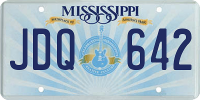 MS license plate JDQ642