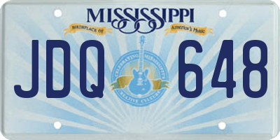 MS license plate JDQ648