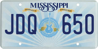 MS license plate JDQ650