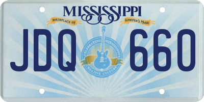 MS license plate JDQ660