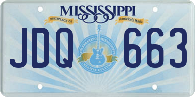 MS license plate JDQ663