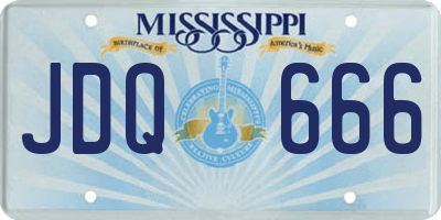 MS license plate JDQ666