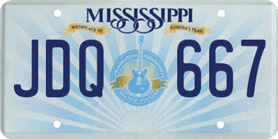 MS license plate JDQ667