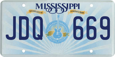 MS license plate JDQ669