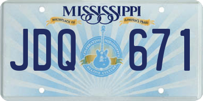 MS license plate JDQ671