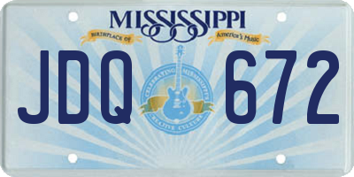 MS license plate JDQ672