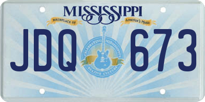 MS license plate JDQ673
