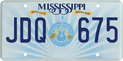 MS license plate JDQ675