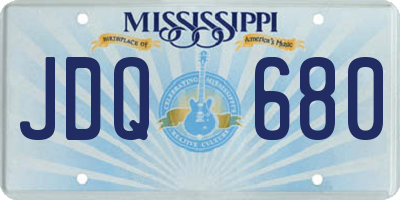 MS license plate JDQ680