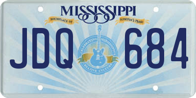 MS license plate JDQ684