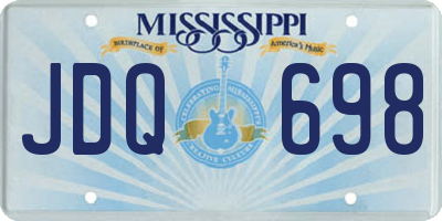 MS license plate JDQ698