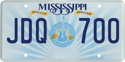 MS license plate JDQ700