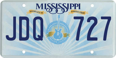 MS license plate JDQ727