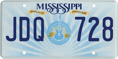 MS license plate JDQ728