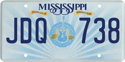MS license plate JDQ738