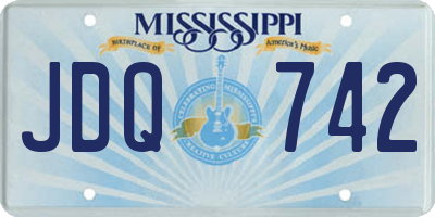MS license plate JDQ742