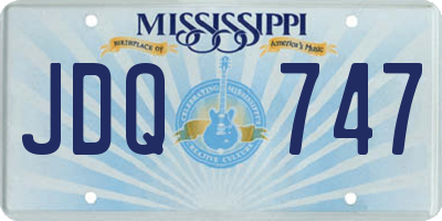 MS license plate JDQ747