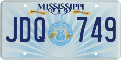 MS license plate JDQ749