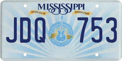 MS license plate JDQ753