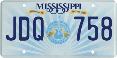 MS license plate JDQ758