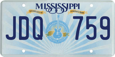 MS license plate JDQ759