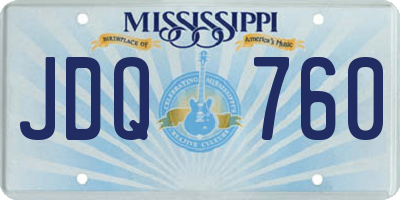 MS license plate JDQ760