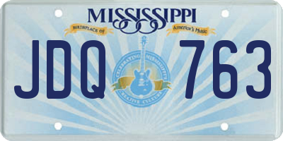 MS license plate JDQ763