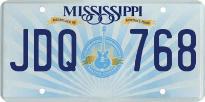 MS license plate JDQ768