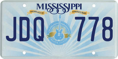 MS license plate JDQ778