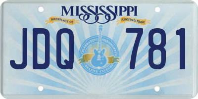 MS license plate JDQ781